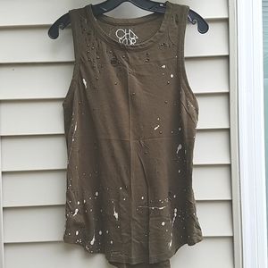 CHASER Women's Distressed Top,size L